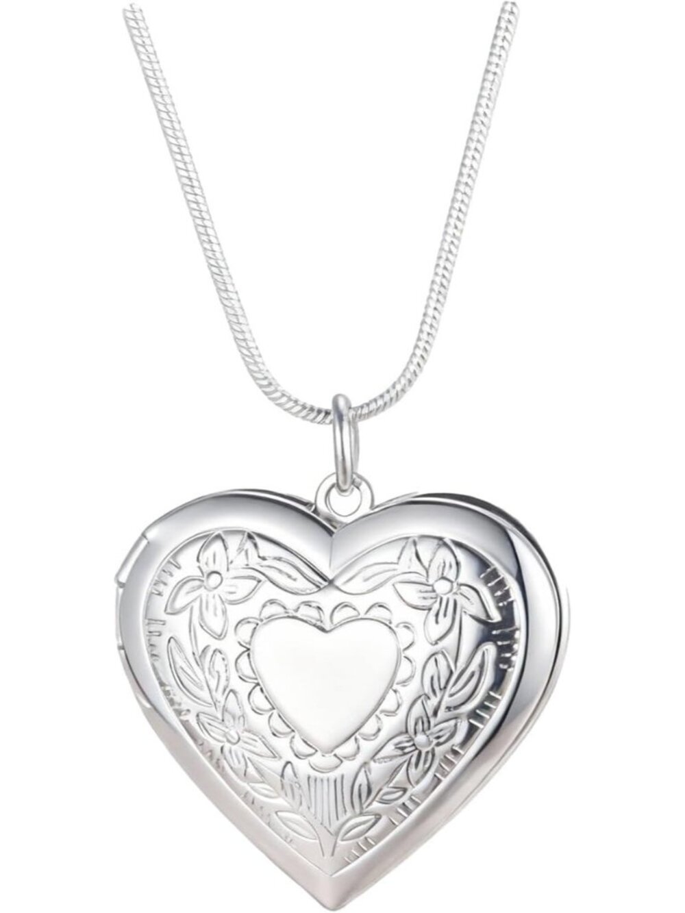 Women's Heart 925 Sterling Silver Treble Clef Music Note CZ Pendant Necklace